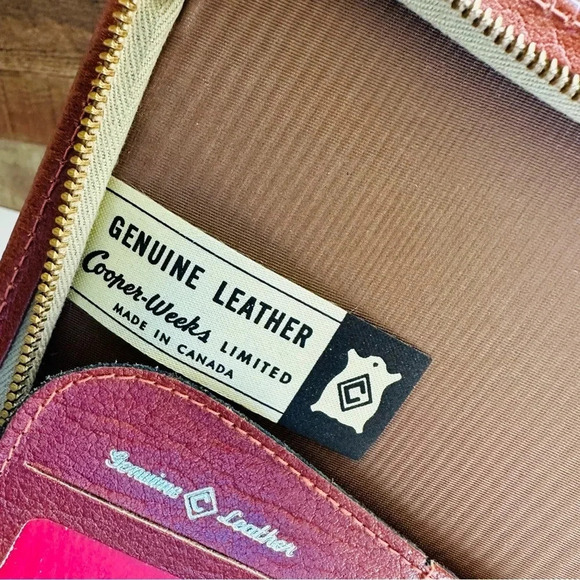 Unisex NWOT Vintage 1960's Leather Portfolio made in Canada by Cooper-Weeks - Picture 7 of 9